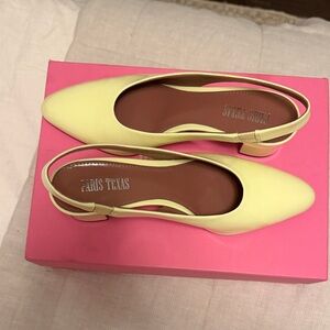 Paris Texas Lavinia sling back heel in banana patent leather